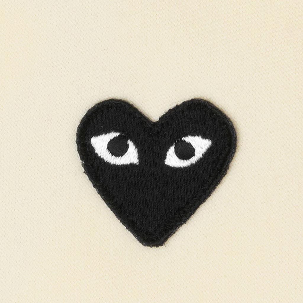 WOMEN'S BIG BLACK HEART HOODED SWEATSHIRT - IVORY - 4