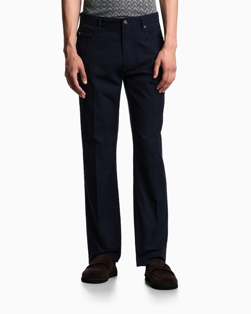 EMPORIO ARMANI J76 STRAIGHT-FIT FIVE-POCKET WASHED TWILL TROUSERS outlook