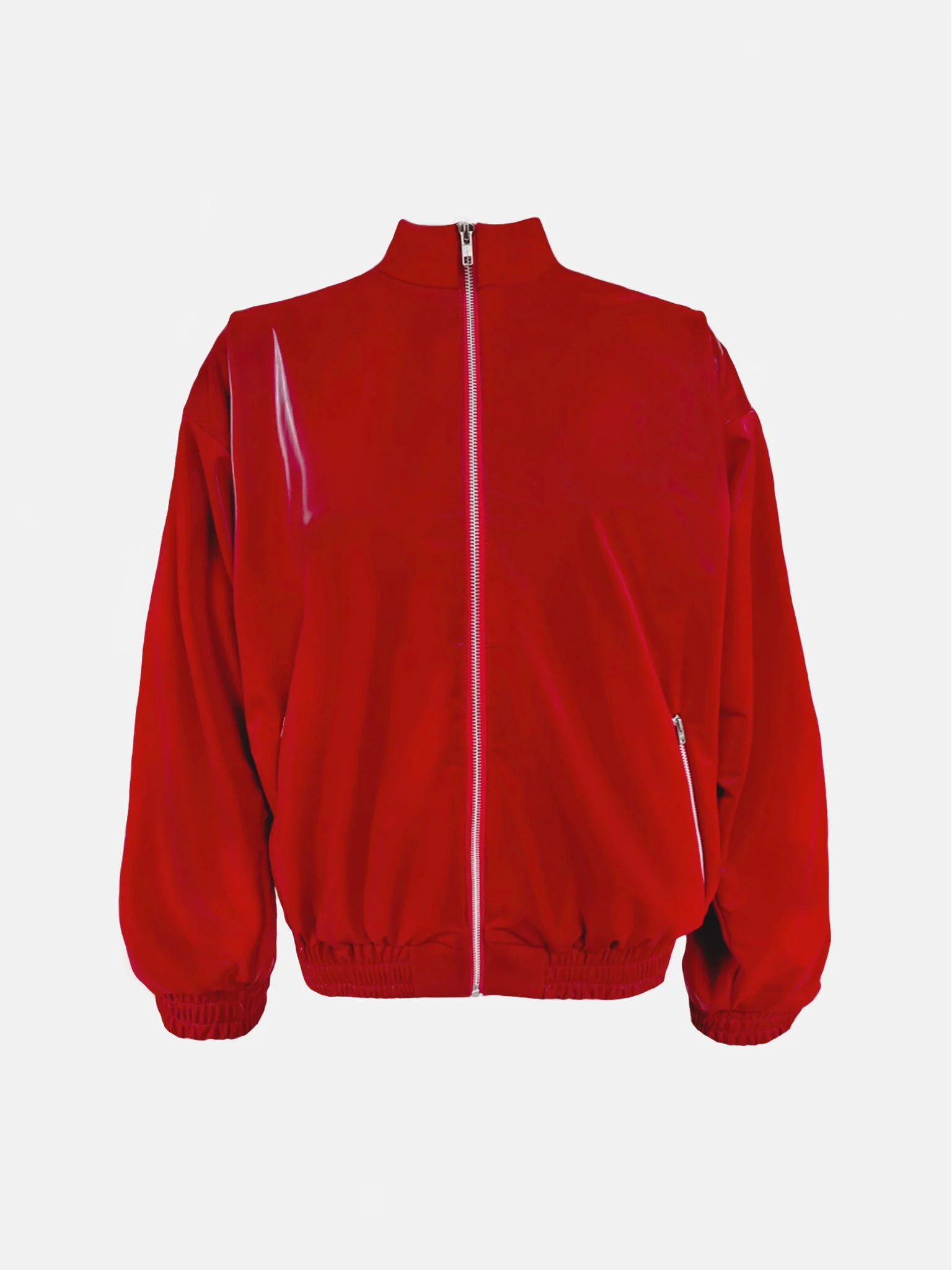 S*X TAPE TRACKSUIT JACKET WET LOOK RED - 1