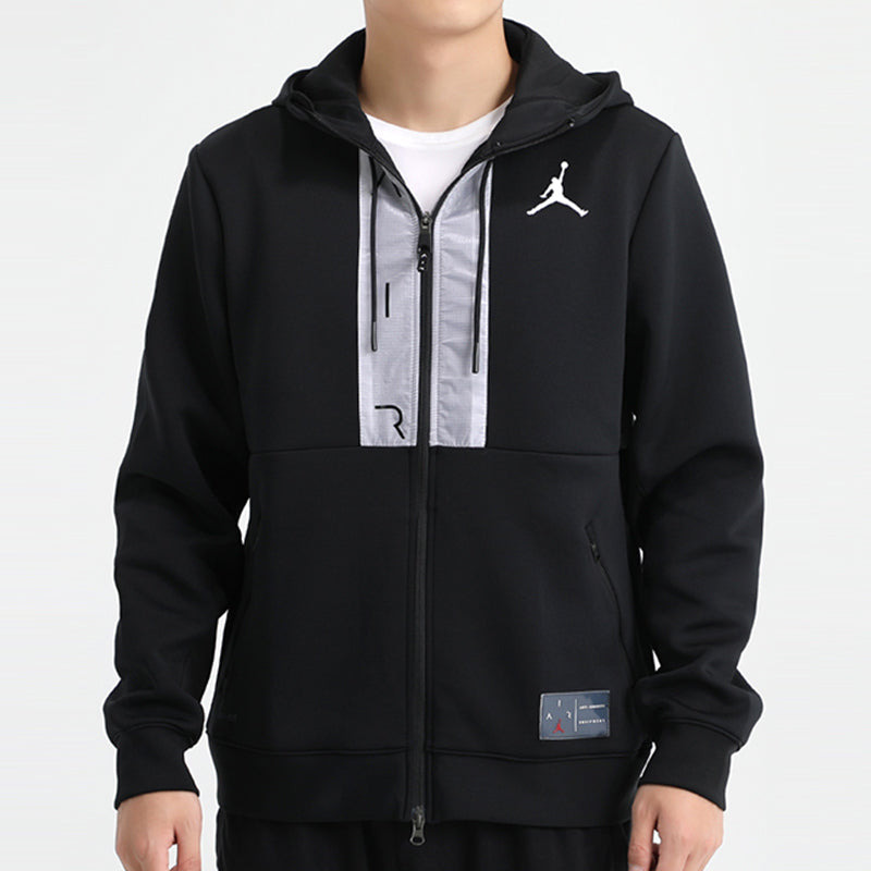 Air Jordan Casual Sports Hooded Jacket 'Black Light Grey' CK6448-010 - 3
