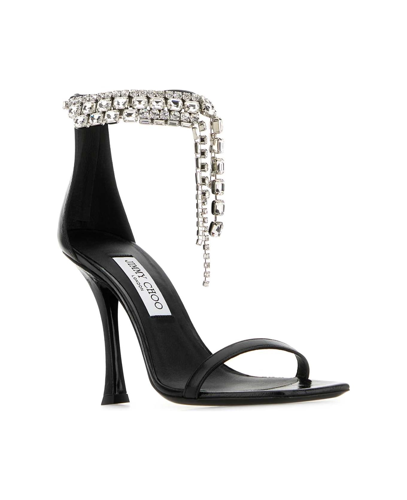 Black Leather Verity Sandals - 2
