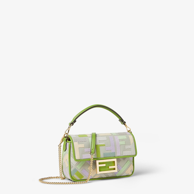 Baguette® Mini Canvas bag with multicolor FF embroidery 3