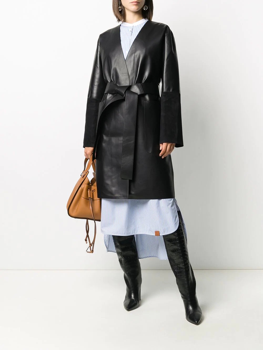  belted mid-length coat - 2