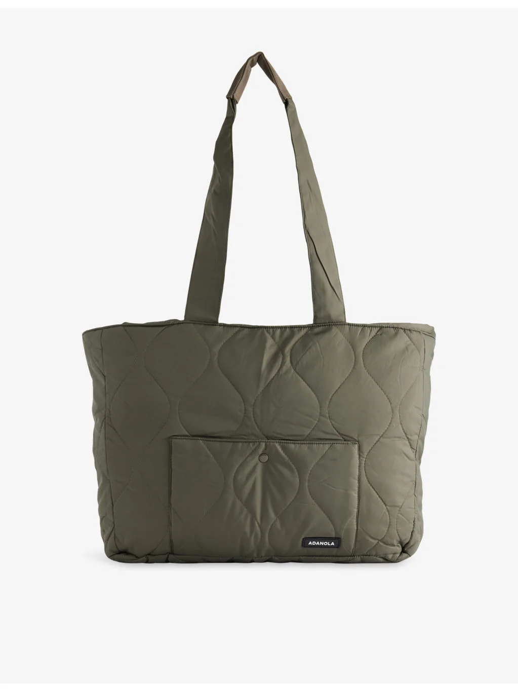 Logo-Patch Slip-Pocket Quilted Tote Bag - 1