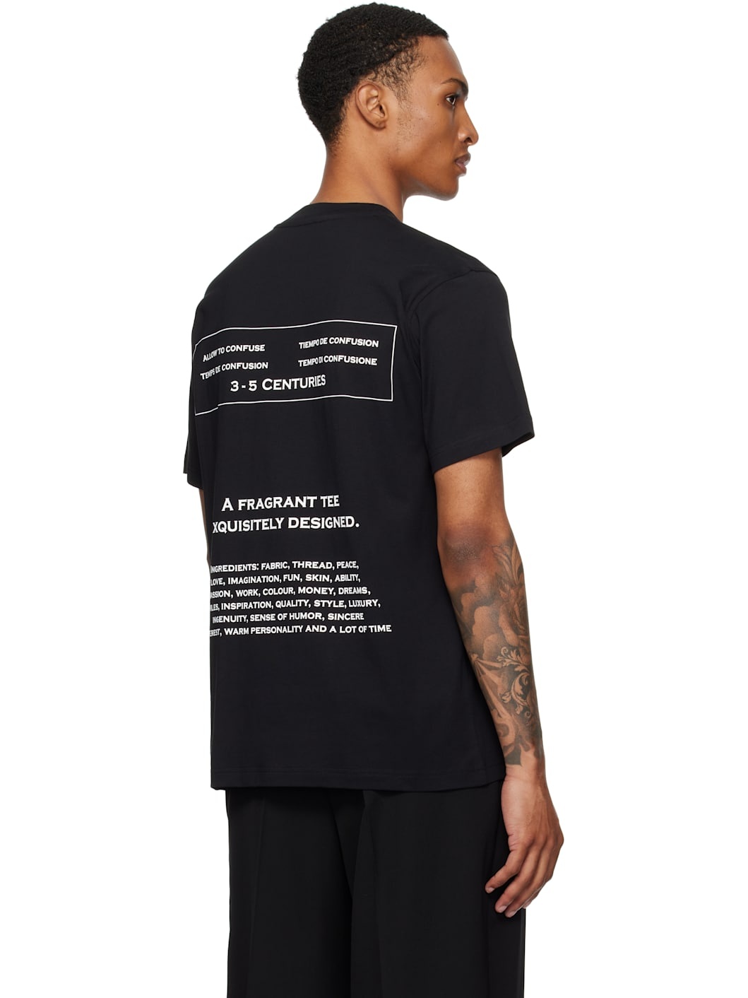 Black Printed Organic Cotton T-shirt - 3