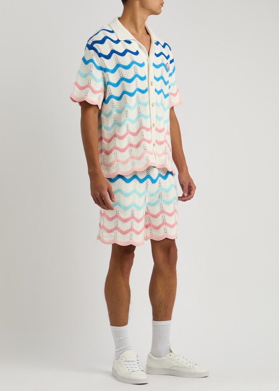 Casablanca Wave-intarsia Cotton Shirt - 4