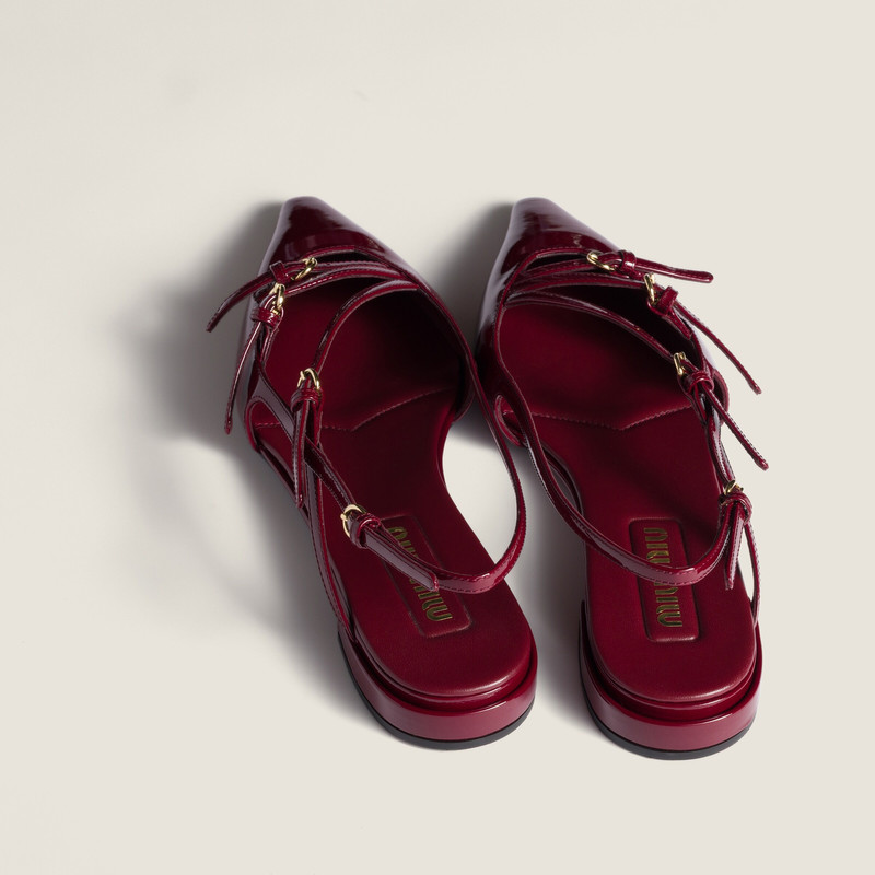 Miu Miu Patent leather slingback ballerinas with buckles outlook