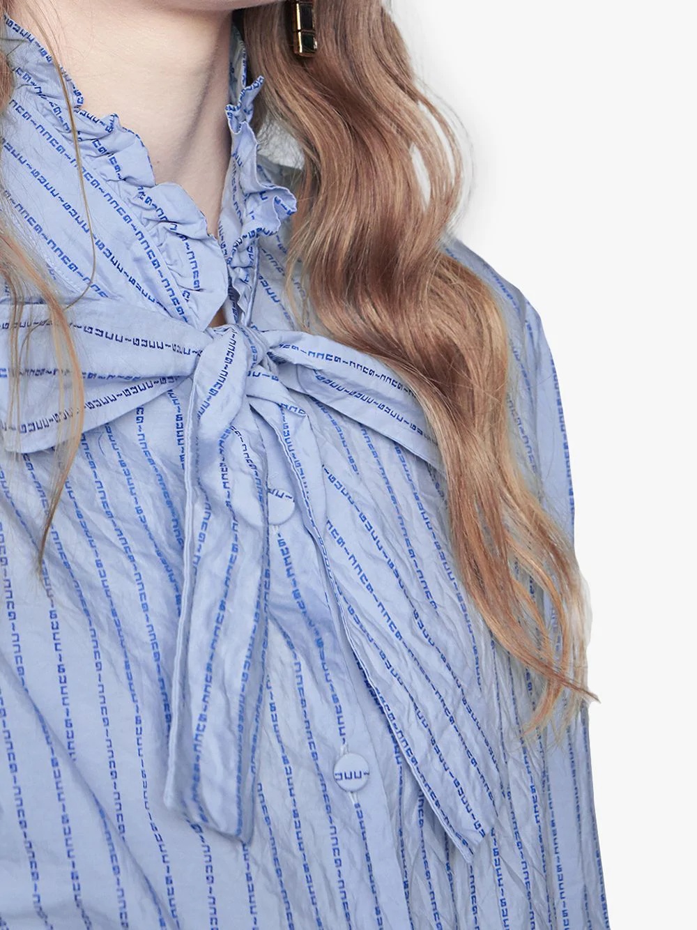 Cotton shirt with Gucci pinstripe - 5