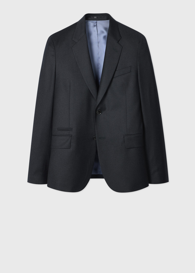 Tailored-Fit Dark Petrol Overdyed Wool-Cashmere Flannel Blazer 1