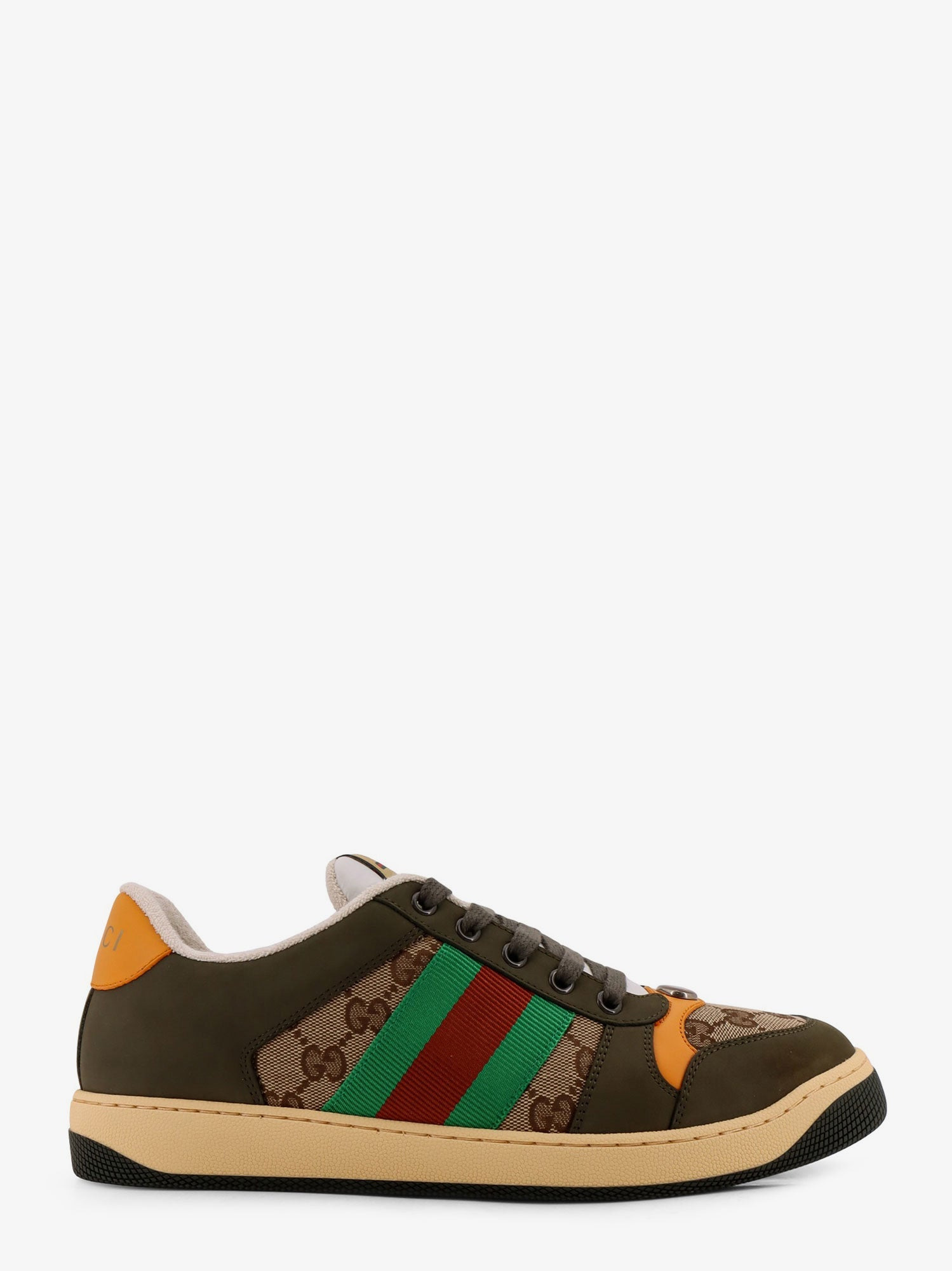 Gucci Men Screener Low-Top Leather And Gg Supreme Fabric Sneakers - 1