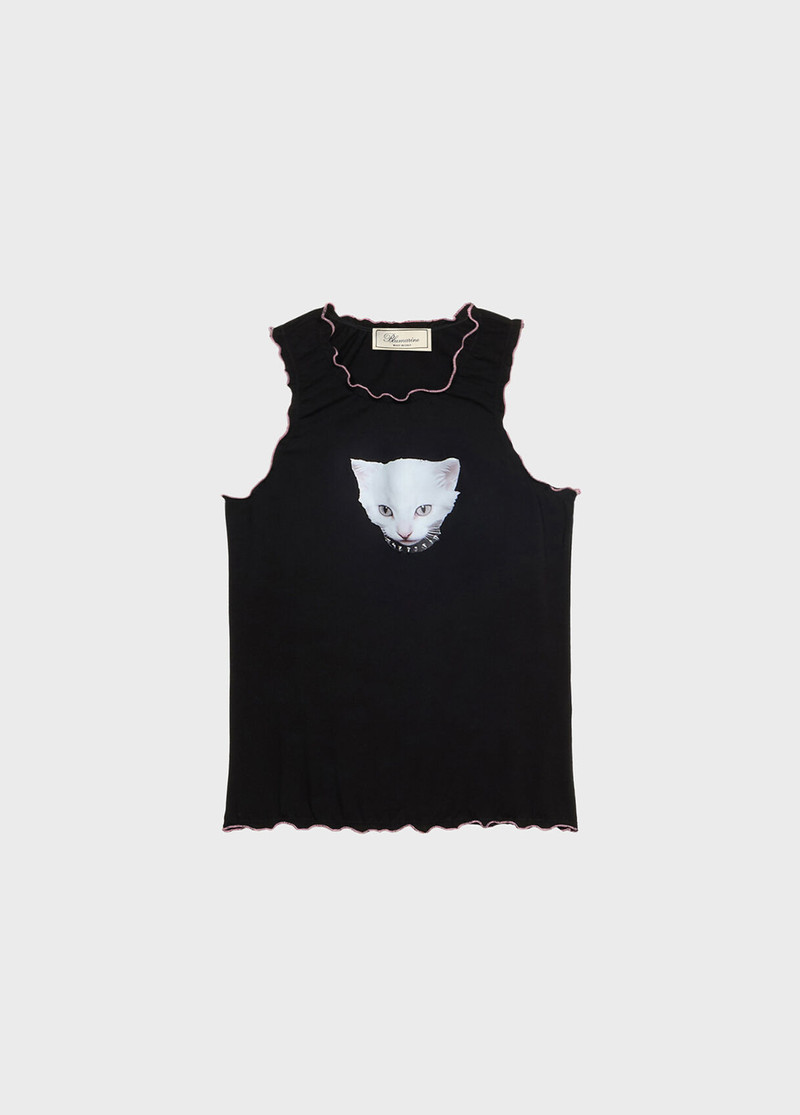 scalloped 가장자리 sleeveless 최고 1