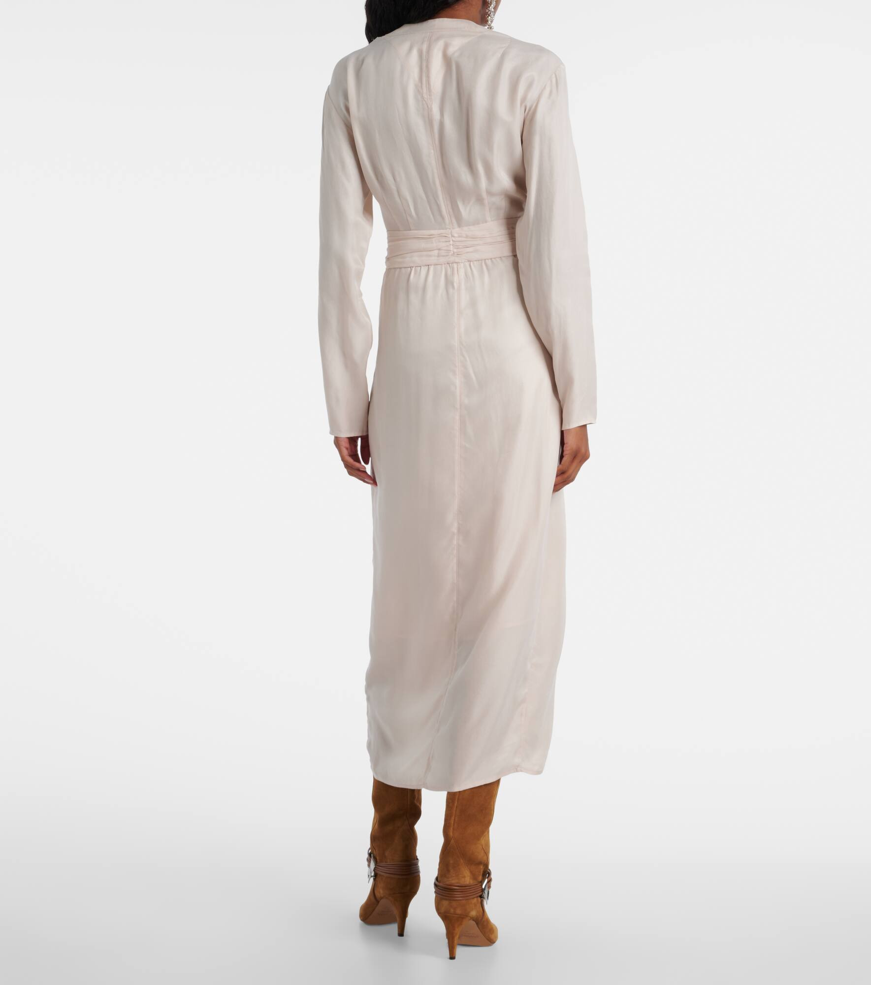 Pleated gathered midi dress - 3