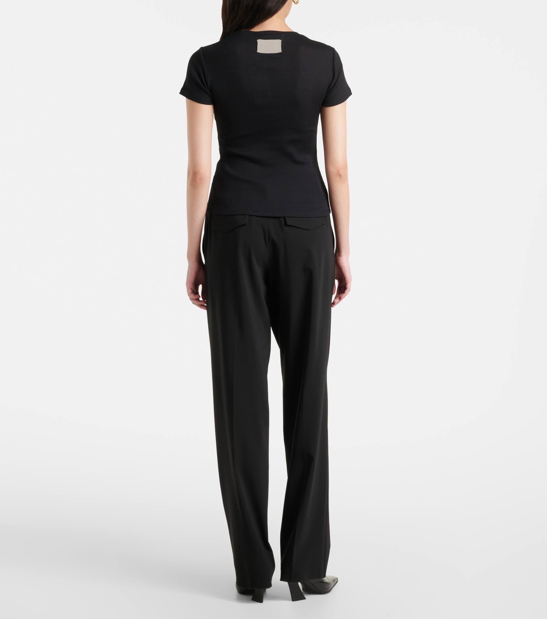 Ribbed-knit cotton T-shirt - 3