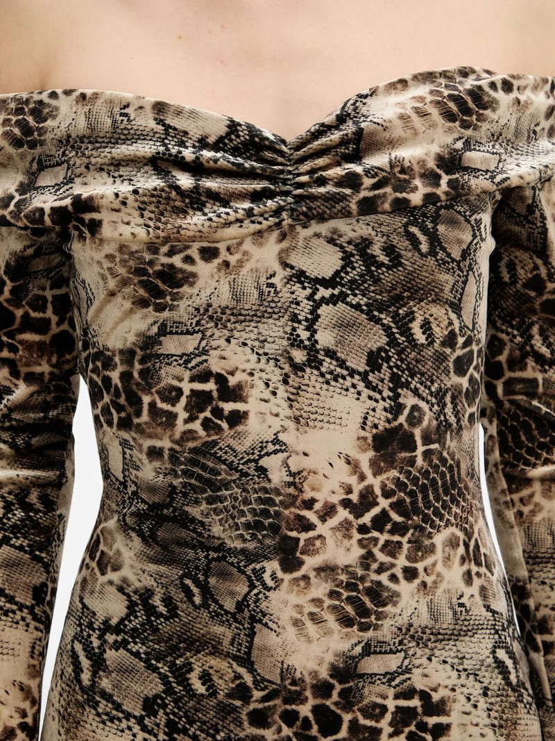 off-shoulder animal-print mini dress 5