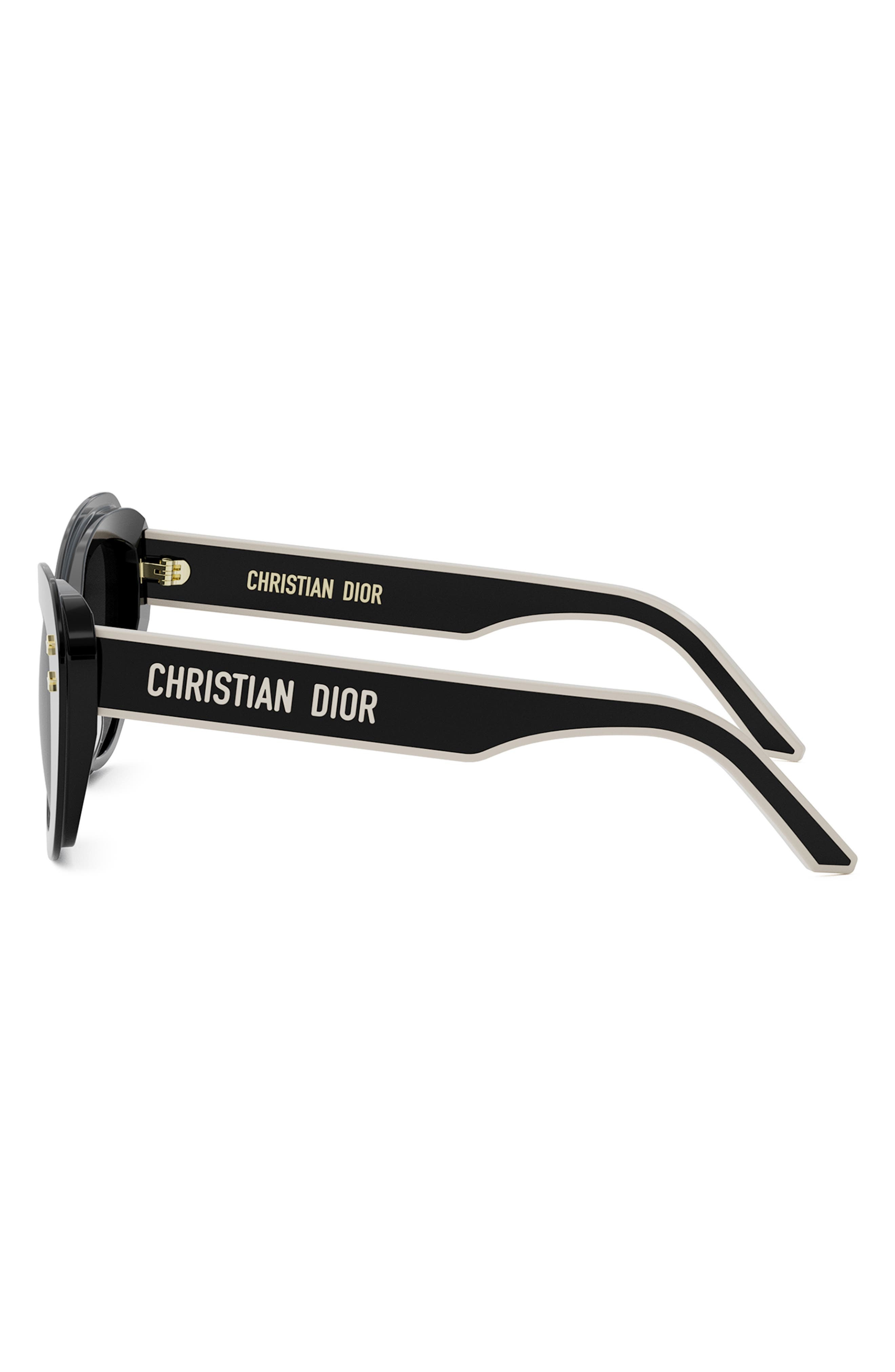 'DiorPacific B3U 52mm Butterfly Sunglasses in Shiny Black /Smoke at Nordstrom - 4