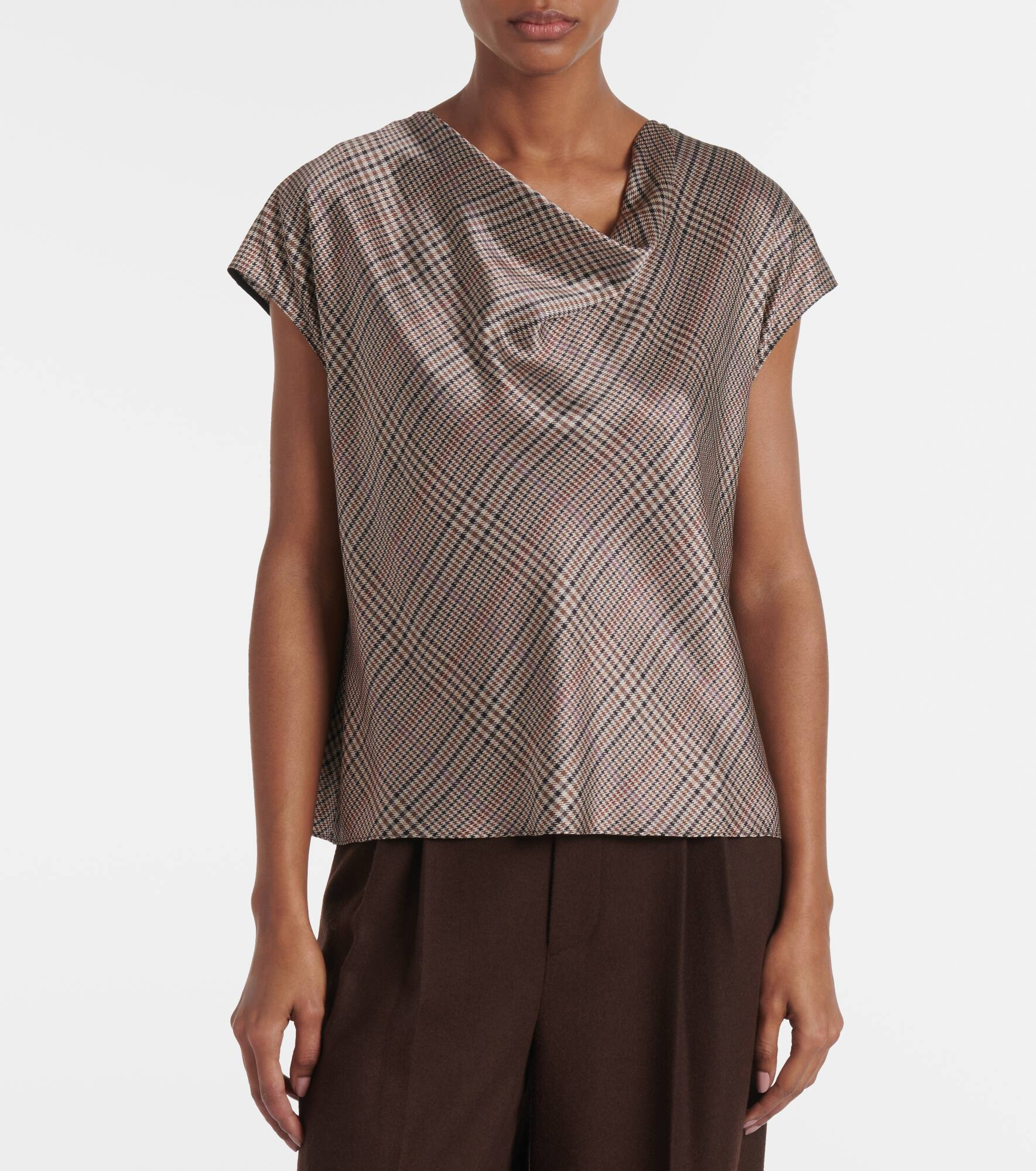 Houndstooth silk top - 5