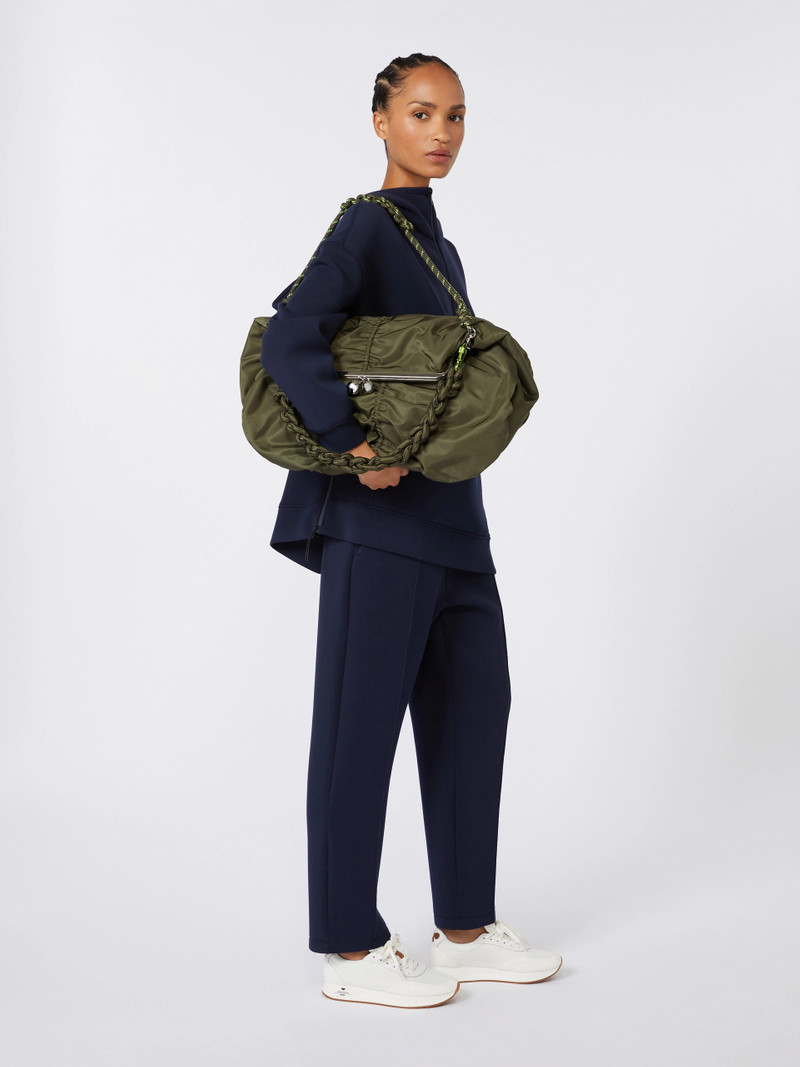 Extra-large technical gabardine Pasticcino Bag - SAGE GREEN 6