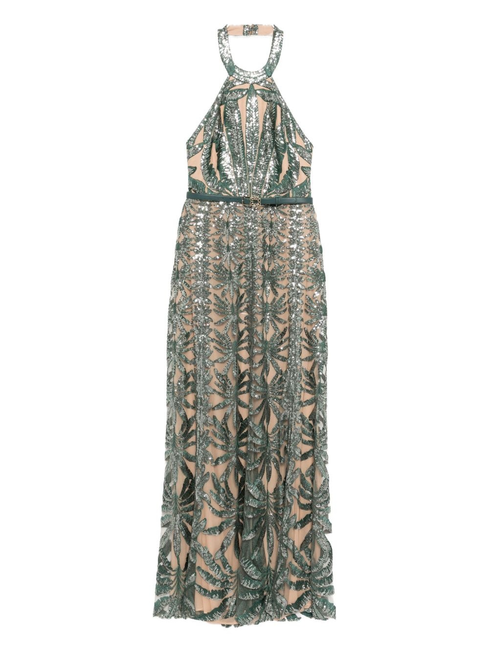 embroidered tulle halter dress - 1