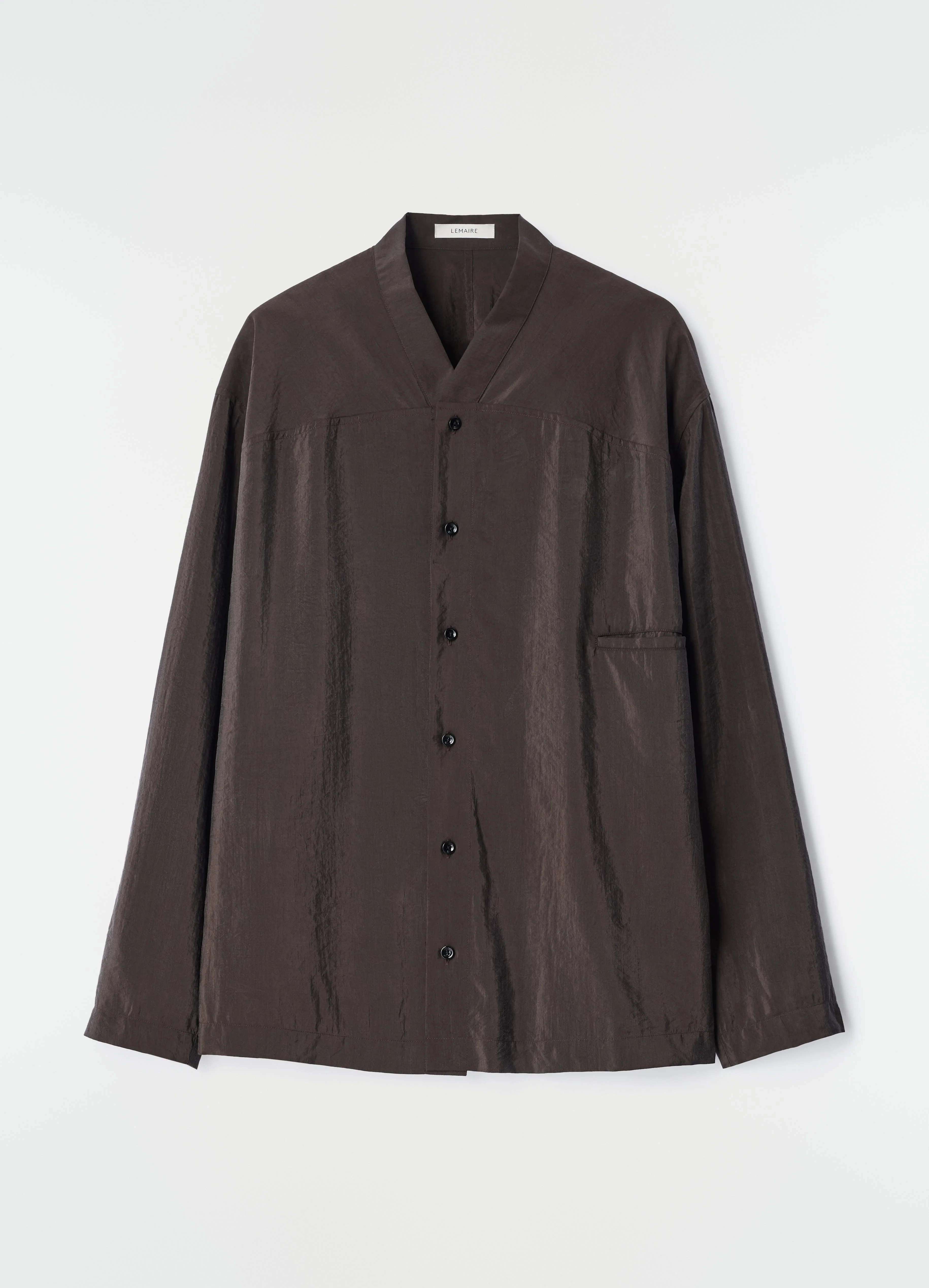 V-NECK SHIRT IN DRY SILK - 1