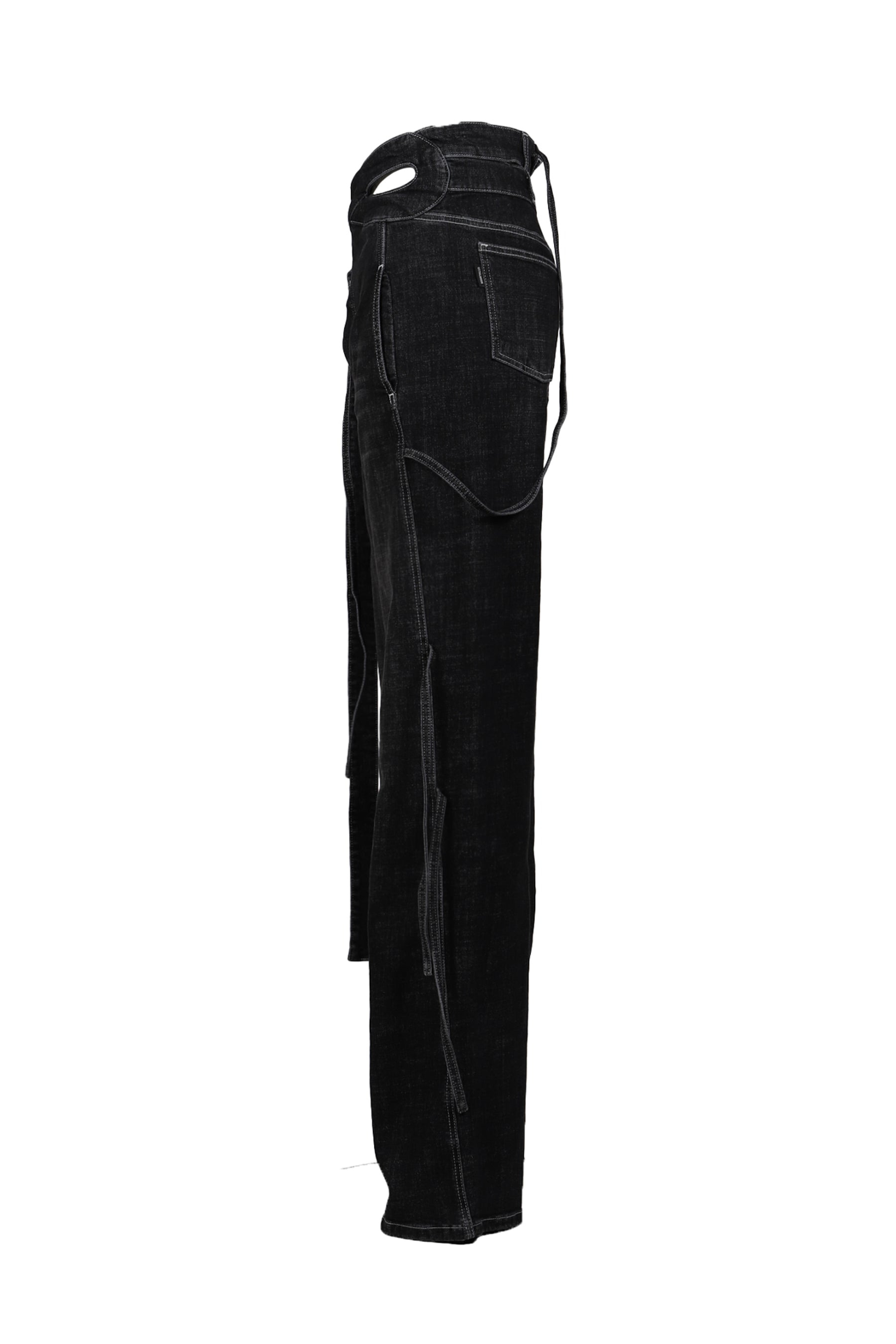 STRAPPY SIGNATURE WRAP JEANS / BLK - 7
