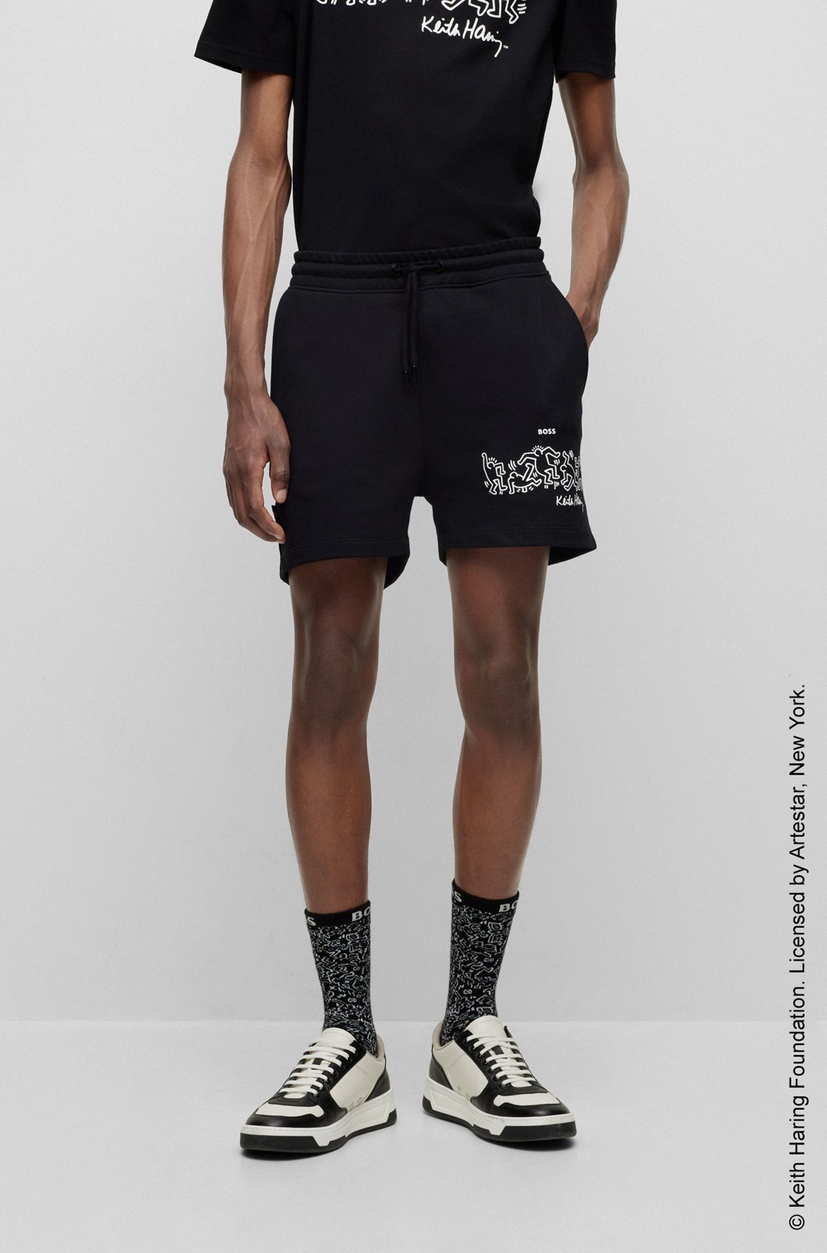 BOSS X KEITH HARING GENDER-NEUTRAL SHORTS IN COTTON-BLEND TERRY - 5