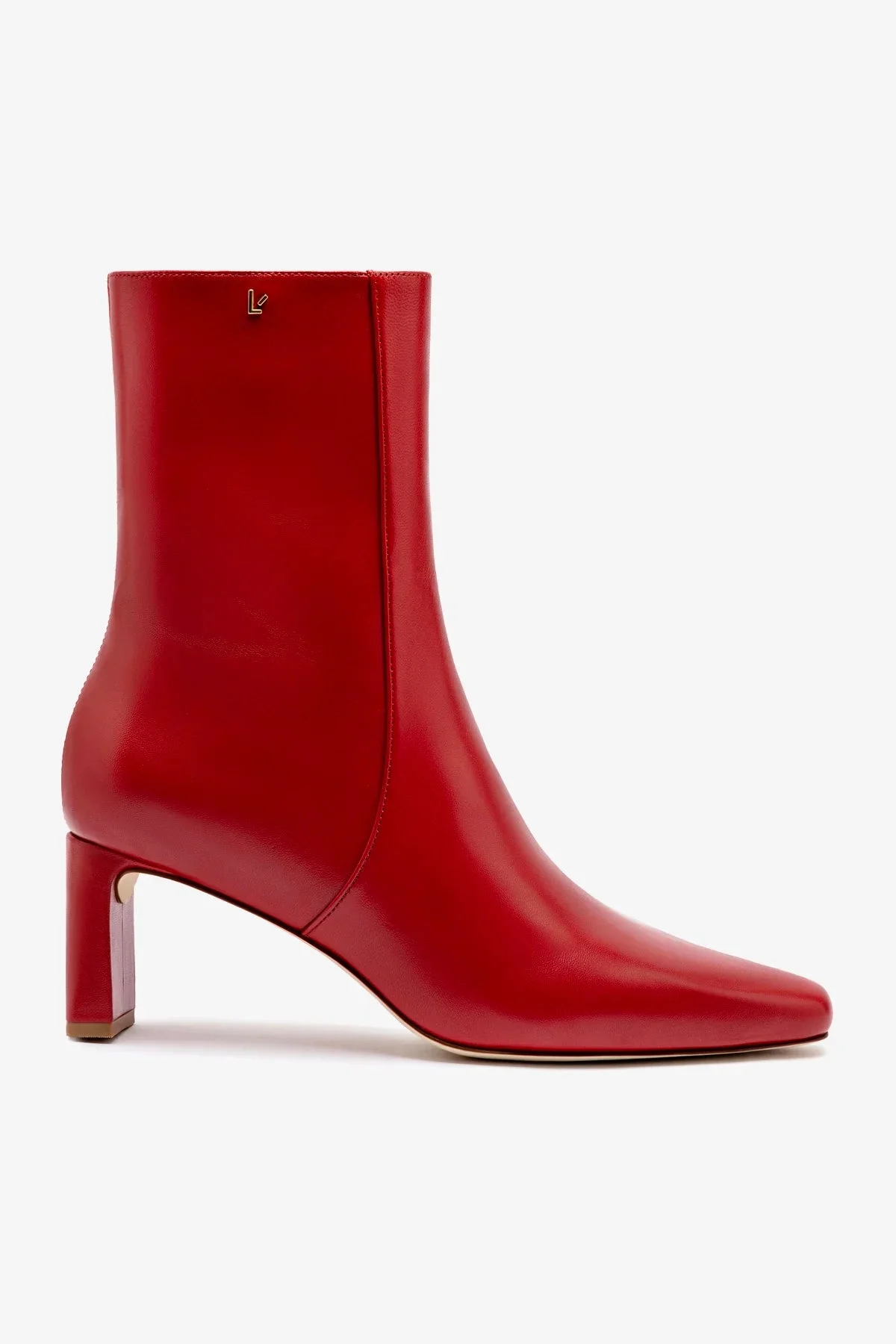 Alexis Bootie In Blood Red Leather - 1