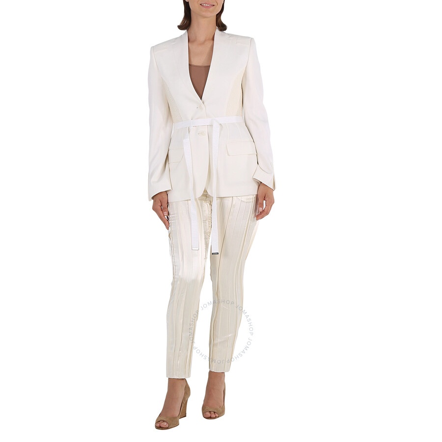 Burberry Single-breasted Belted Wool Blazer Jacket - 2