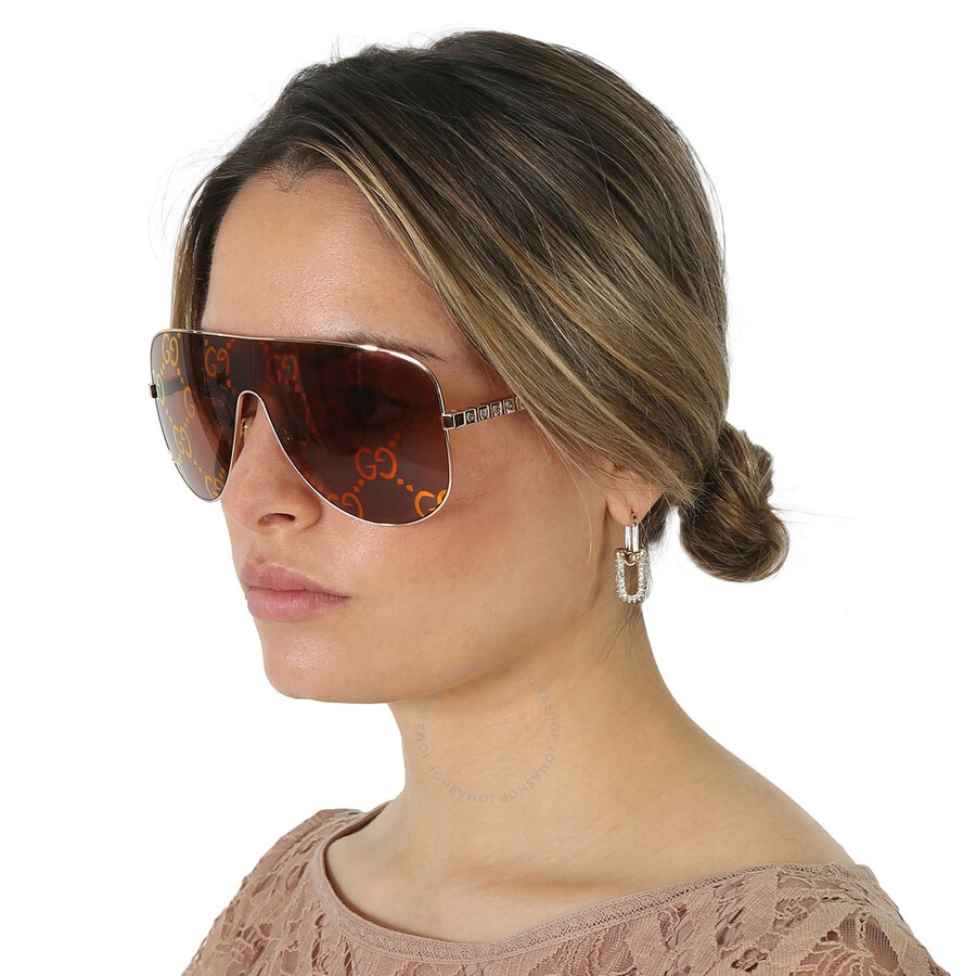 Gucci Red Logo Shield Ladies Sunglasses GG1436S 003 99 - 2