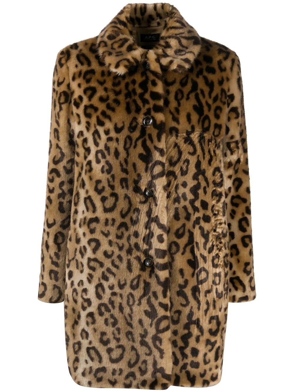 leopard-print faux-fur coat - 1