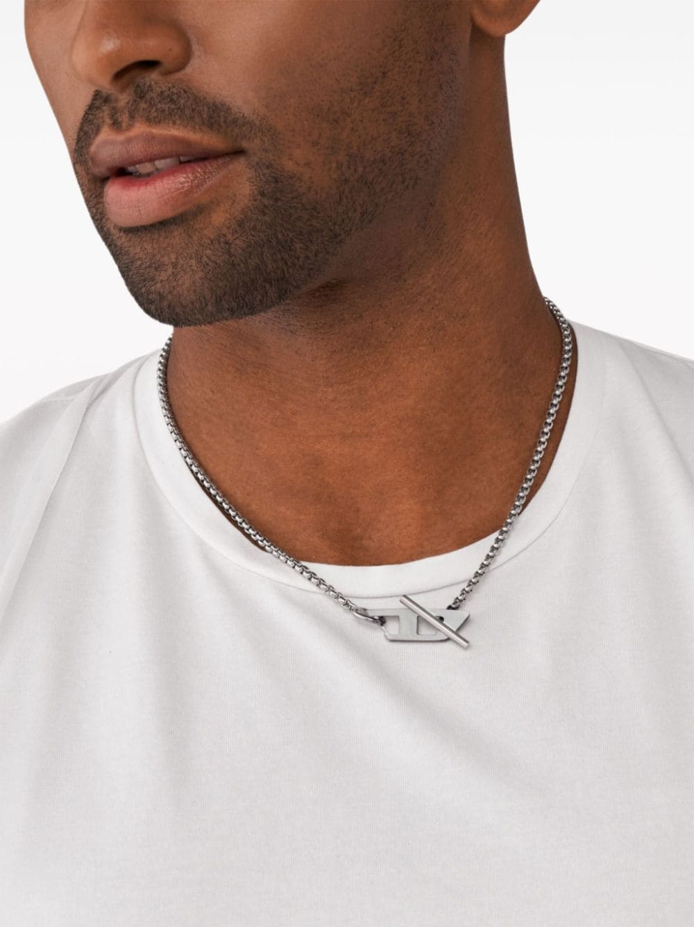 Dx1477 logo-pendant necklace - 3