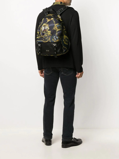 VERSACE JEANS COUTURE signature chain-link print backpack outlook