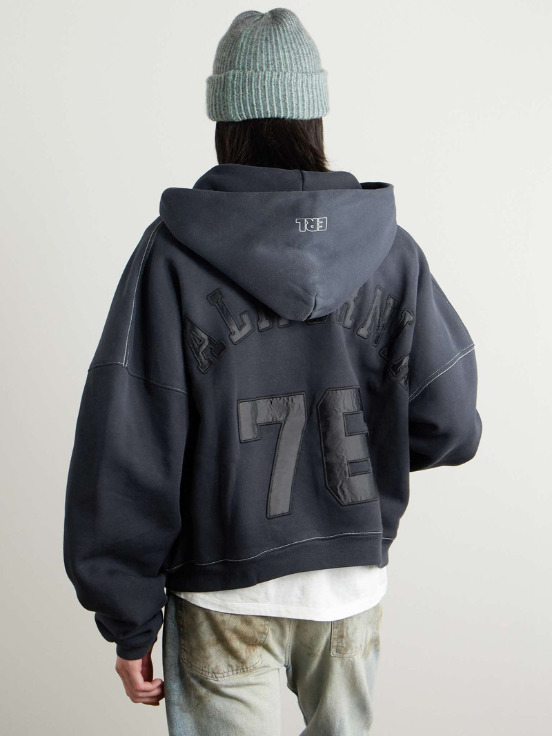 Oversized Logo-Appliquéd Cotton-Jersey Zip-Up Hoodie 3