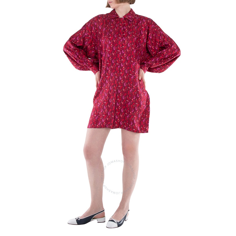 Max Mara Ozio Printed Silk Shirt Dress - 2