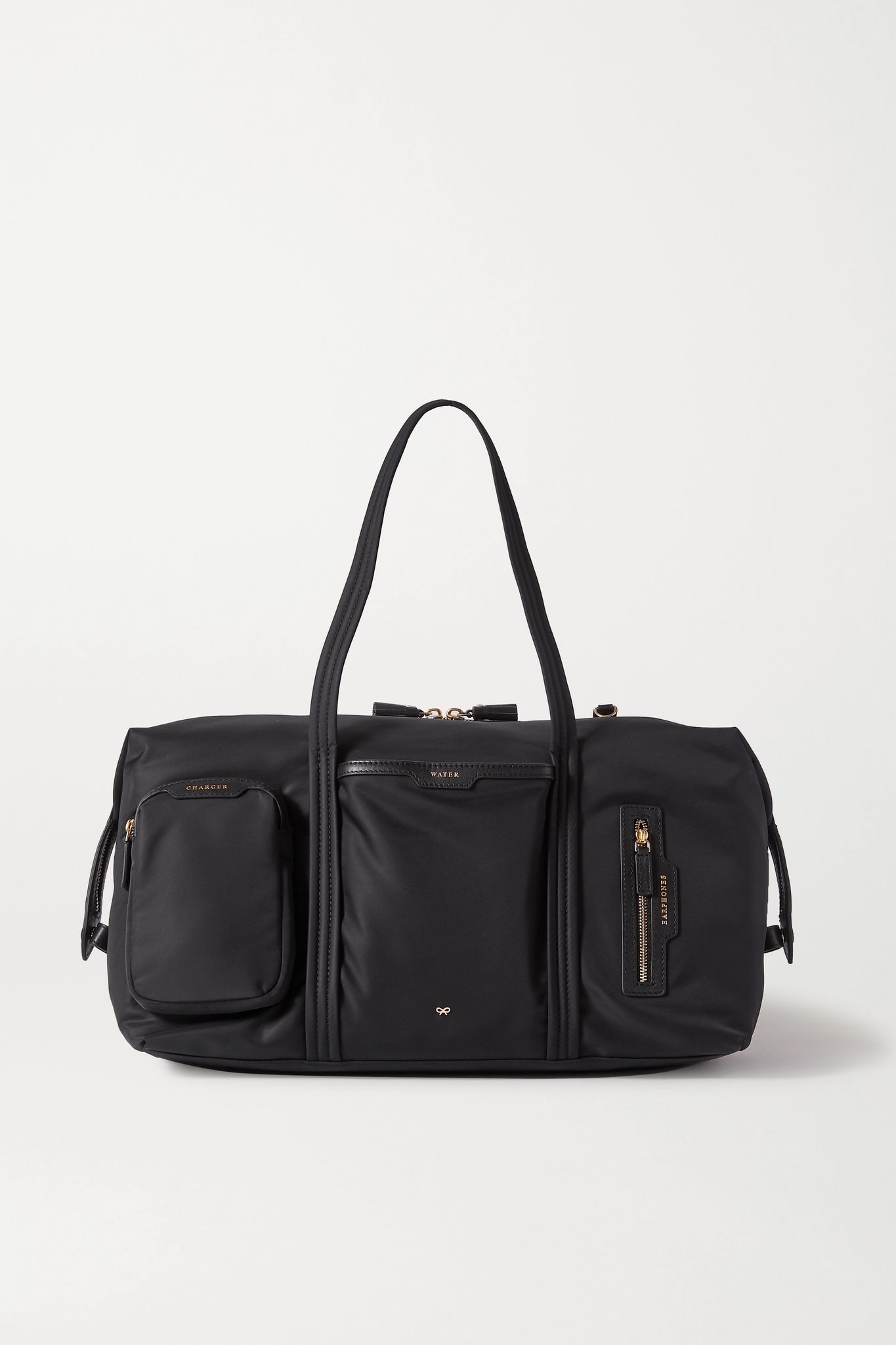 Inflight leather-trimmed shell weekend bag - 1