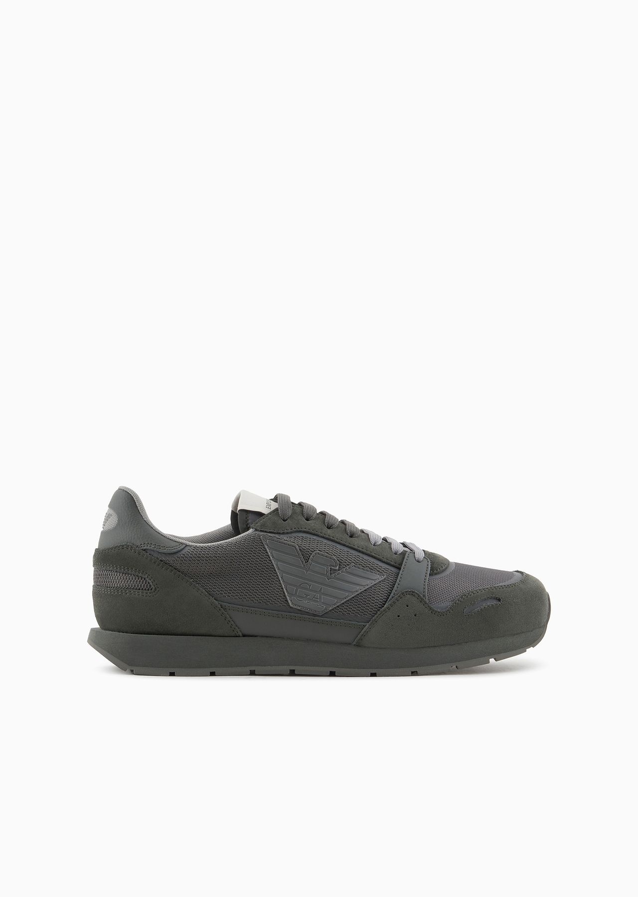 スニーカー Emporio Armani SUEDE AND MESH WITH OVERSIZED EAGLE Sneakers EMPORIO ARMANI Mesh sneakers with suede details and eagle