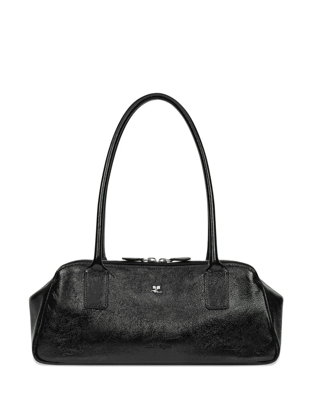 zip leather shoulder bag - 1
