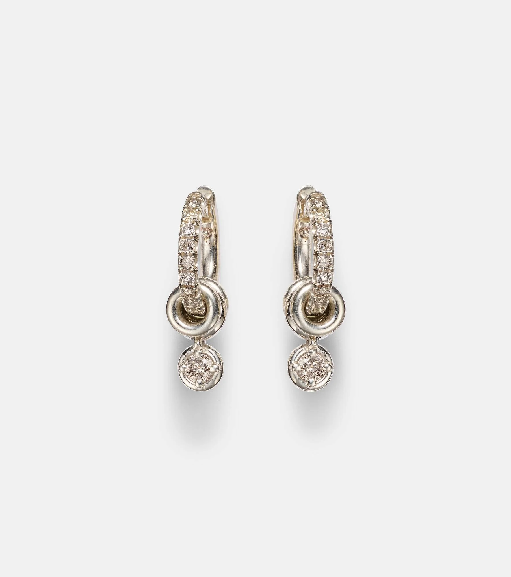 Zahra sterling silver earrings with diamonds - 1