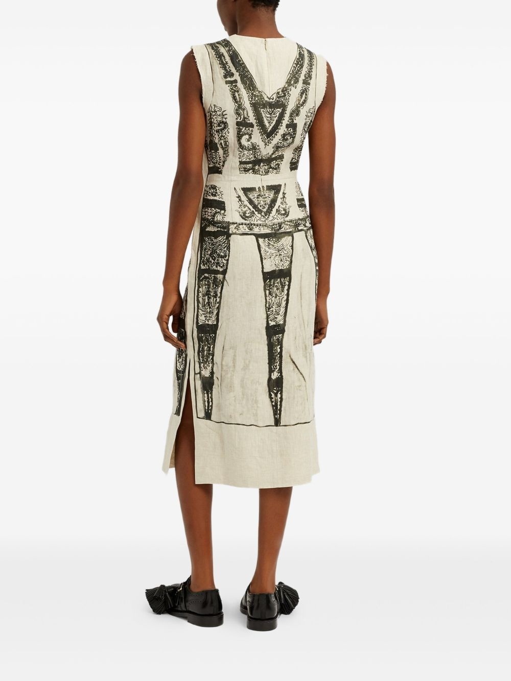 graphic print dress - 4
