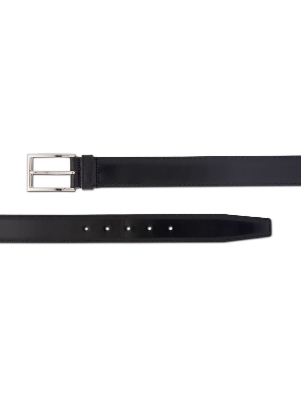 polished buckle-fastening leather belt - 2