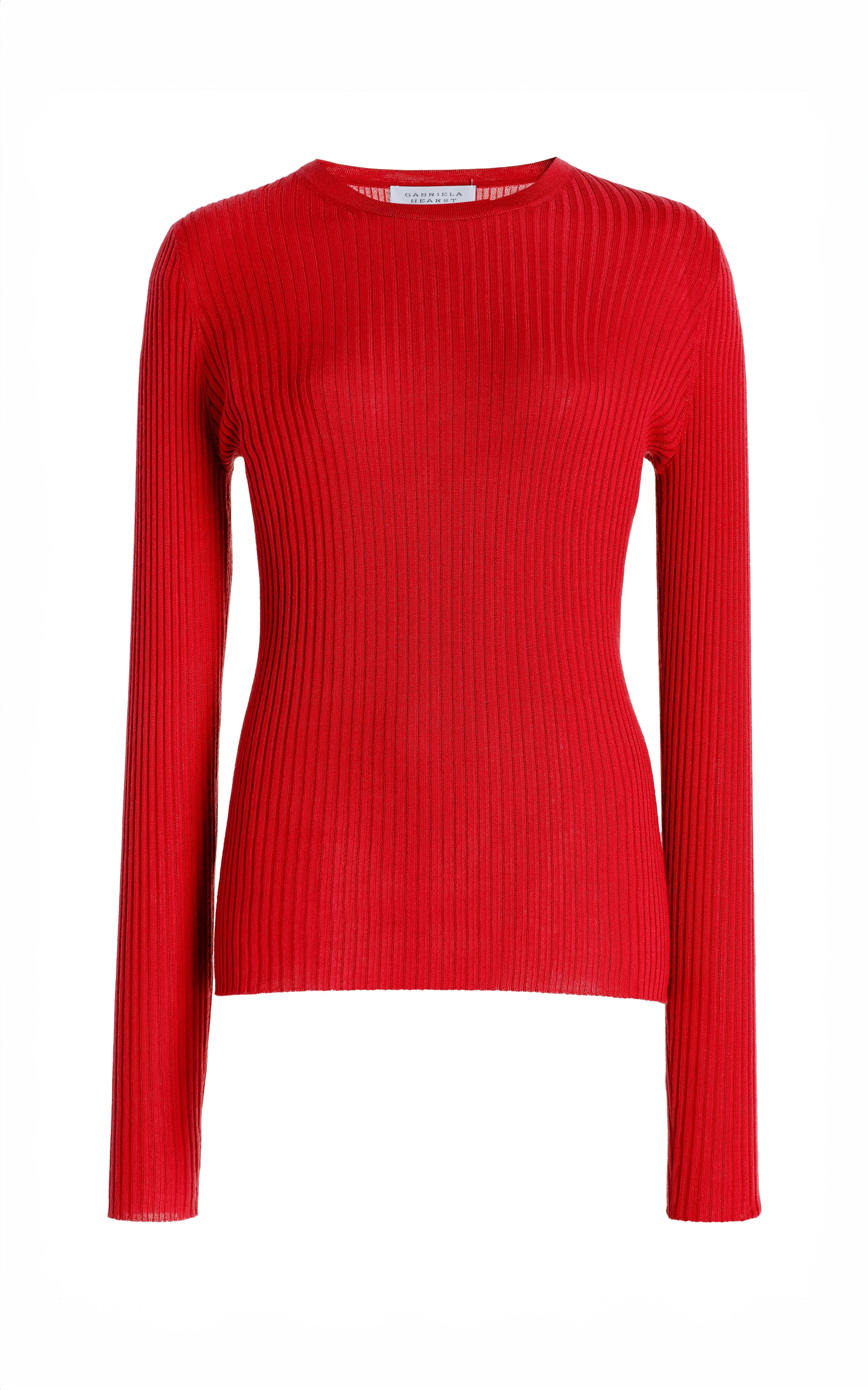 Browning Knit Sweater in Scarlet Red Cashmere Silk - 1