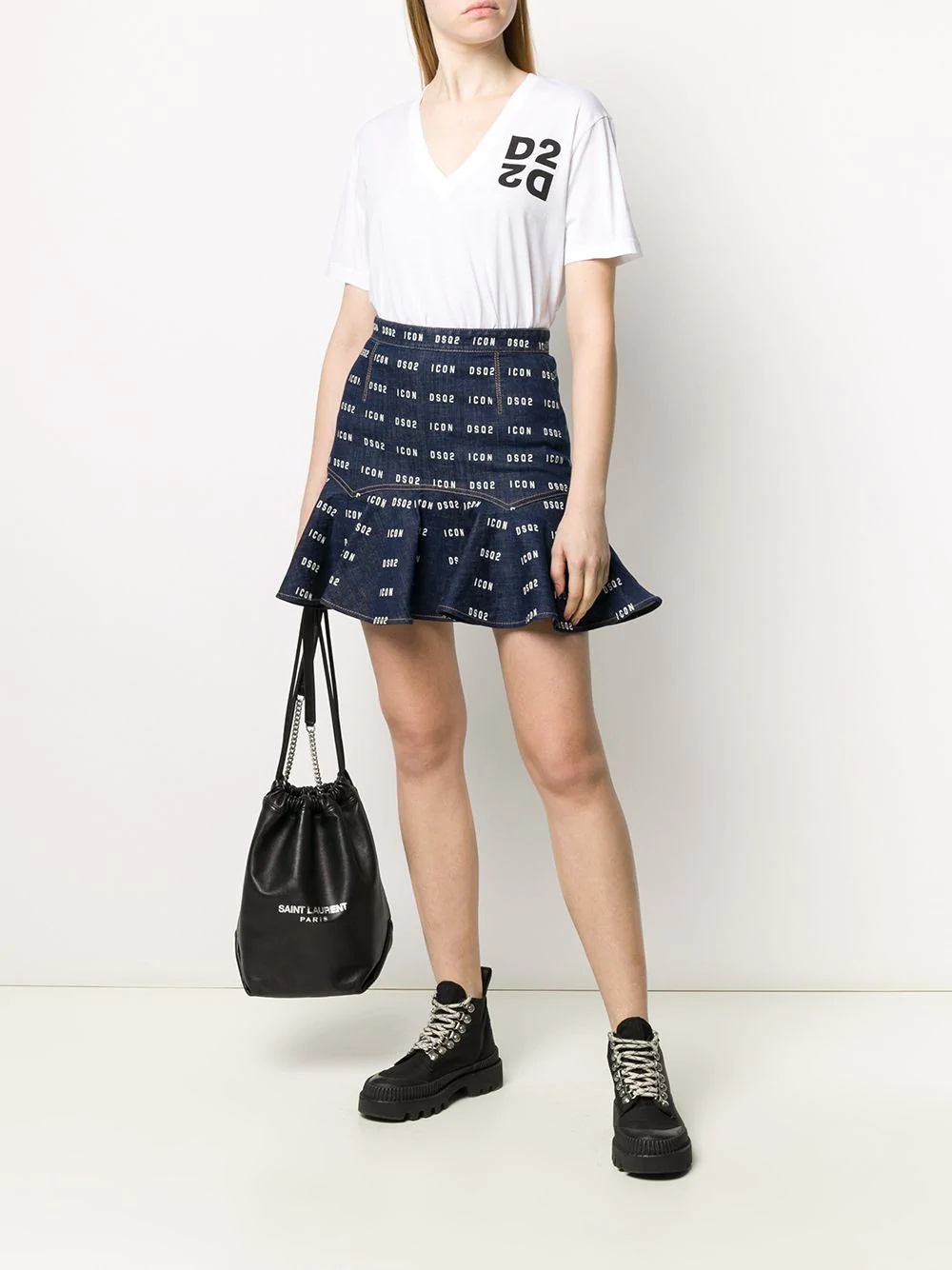 logo ruffled skirt - 2