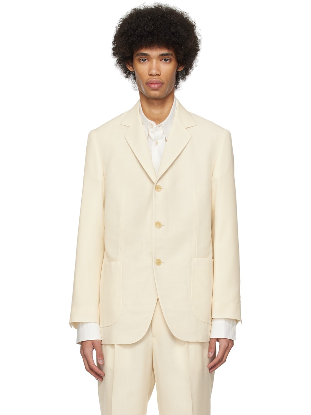Off-White Single-Breasted Blazer - 1