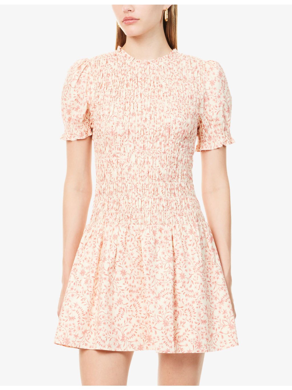 Leannah Puffed-Sleeves Stretch-Cotton Mini Dress - 3