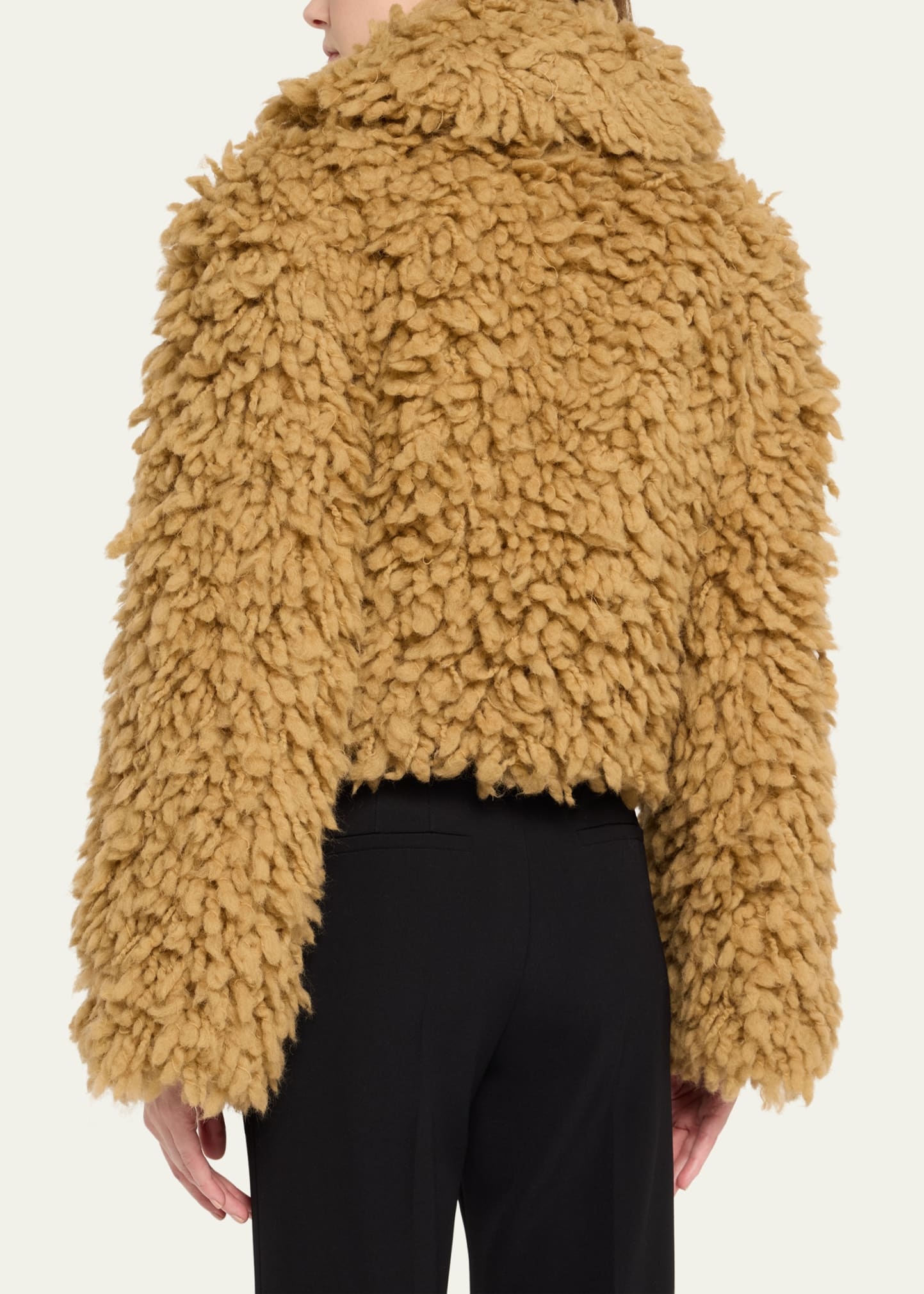 Short Shearling Fringe Jacket - 3