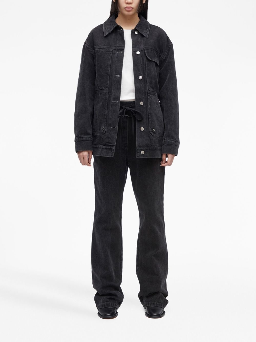 drawstring straight-leg trousers - 2