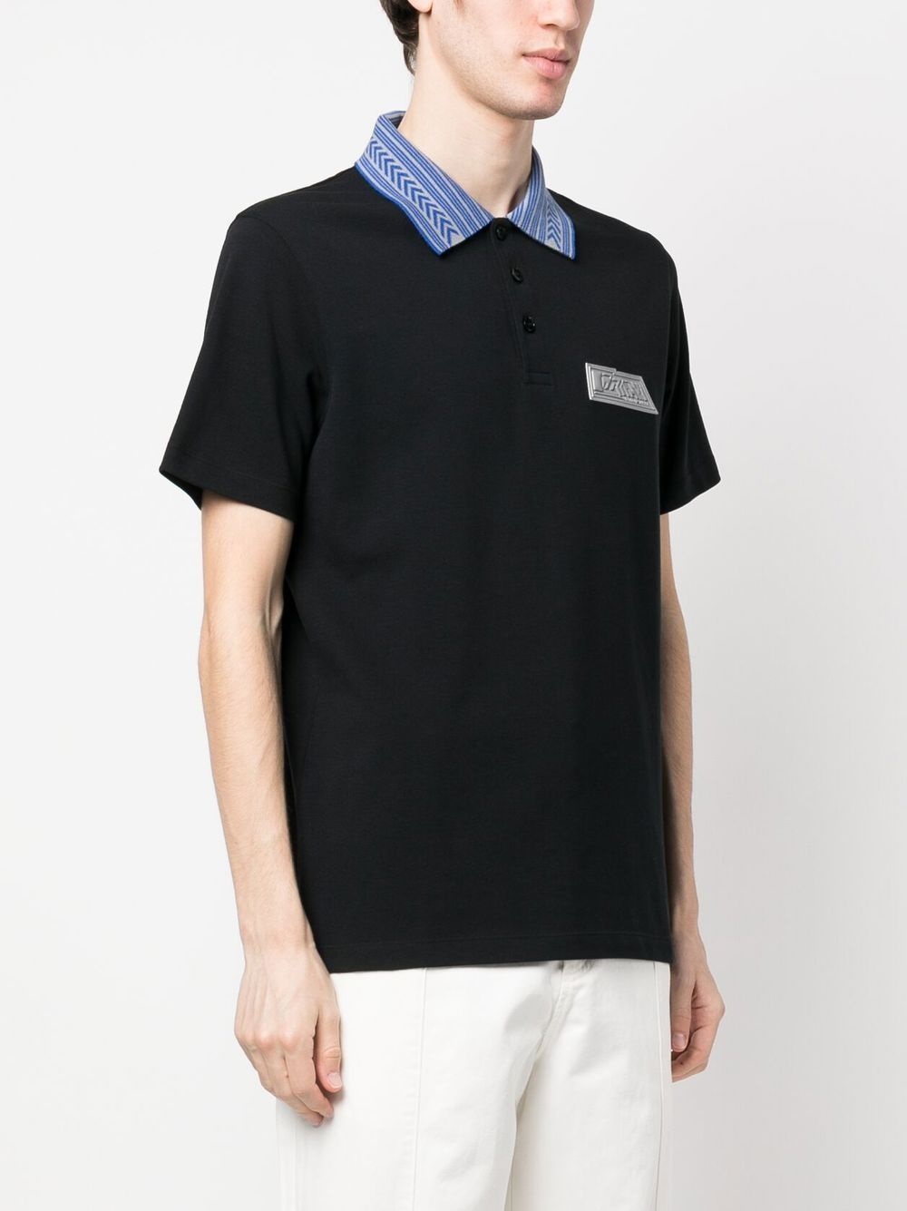 logo-patch polo shirt - 3