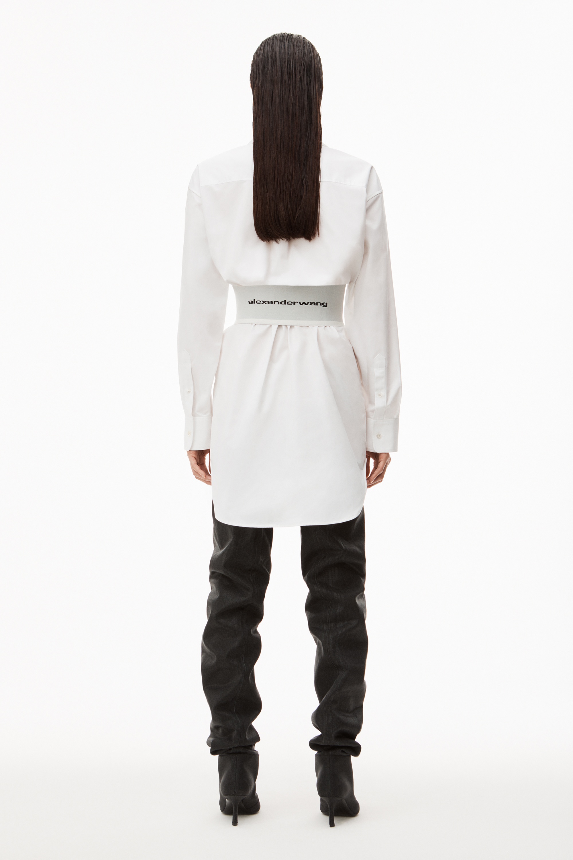 LOGO ELASTIC DRESS IN COTTON POPLIN - 5