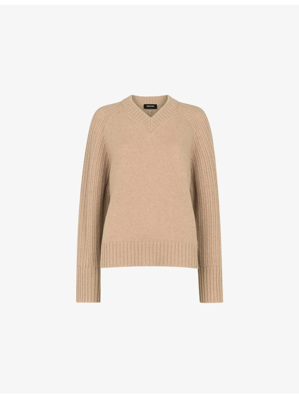 V-Neck Knitted Wool Jumper - 1