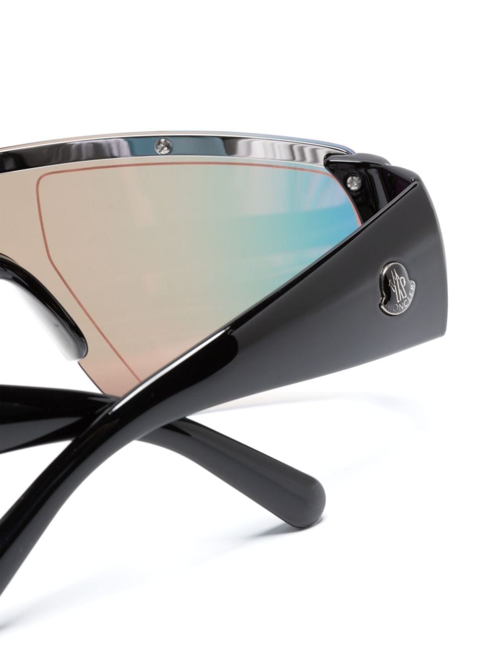 shield-frame mirrored sunglasses - 3