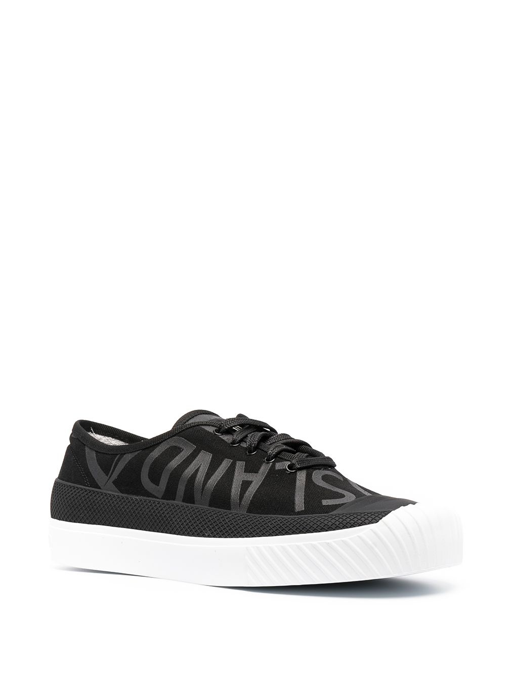 logo-print low-top sneakers - 2